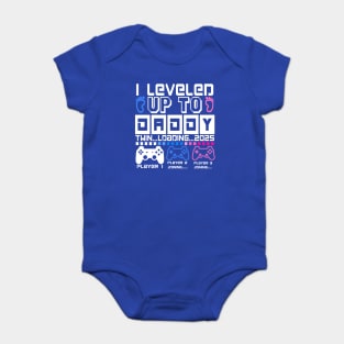 I Leveled Up To Daddy. Twin boy & girl Loading 2025. Soon To Be Dad Baby Bodysuit